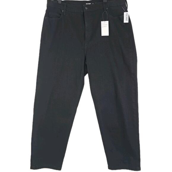 Old Navy ~Woman Size 20~ Black Extra High-Rise Sky-Hi Straight Jeans NWT. - Picture 1 of 16
